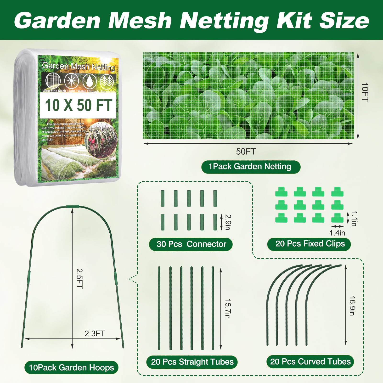 Fippy hoops with steel core providing sturdy support for raised beds.