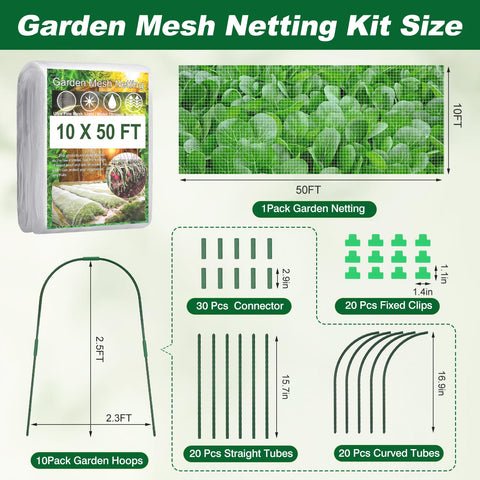 Fippy hoops with steel core providing sturdy support for raised beds.