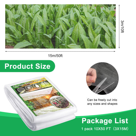 Fippy insect netting 0.8mm mesh for breathable vegetable protection against pests.