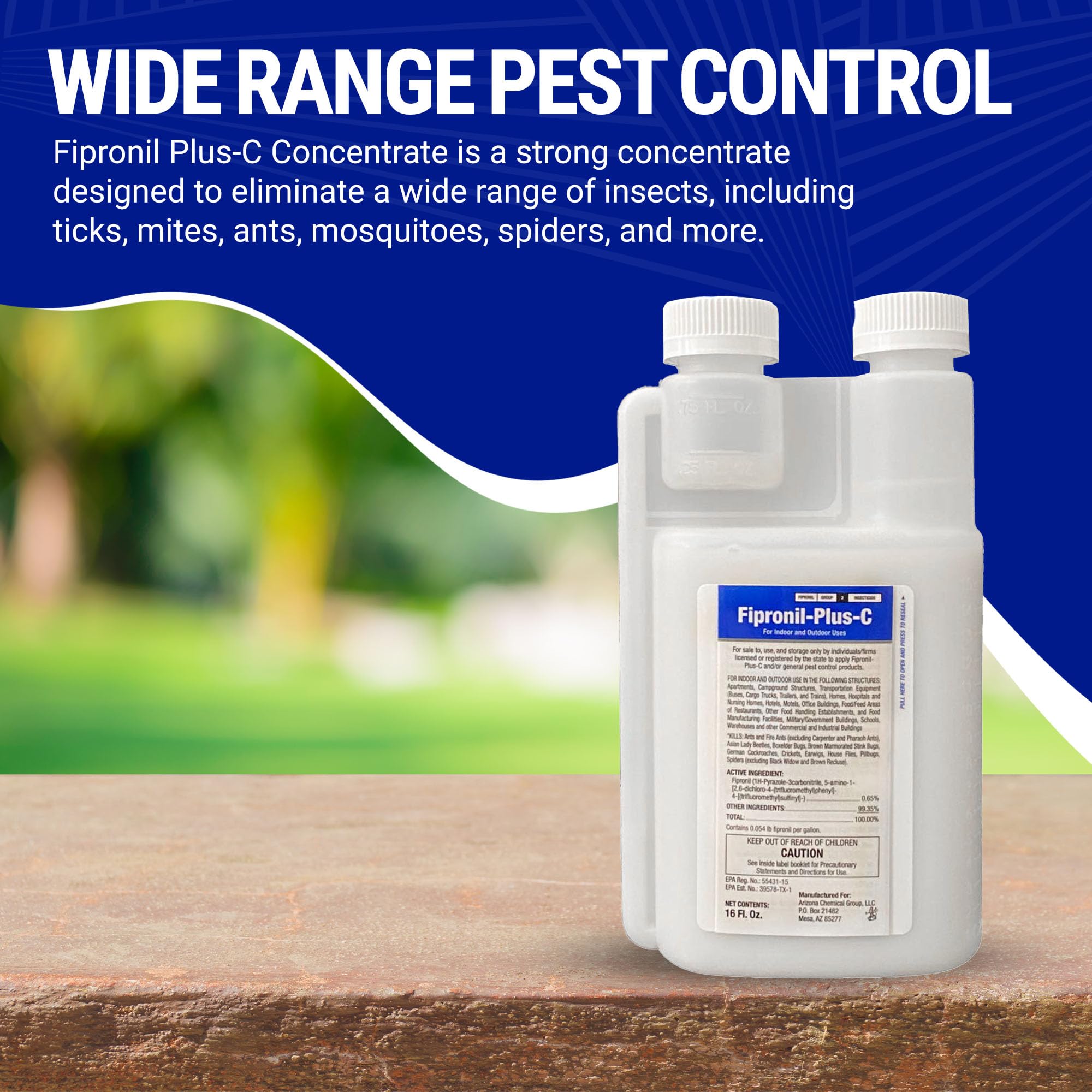 Fipronil Plus C indoor-outdoor coverage supports versatile pest control.