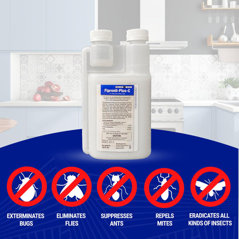 Fipronil Plus C spray action targets roaches and ants with precision.