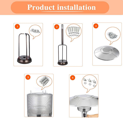 Firdnyohs nuts and bolts M6/M8 ensure durable connections for patio heaters