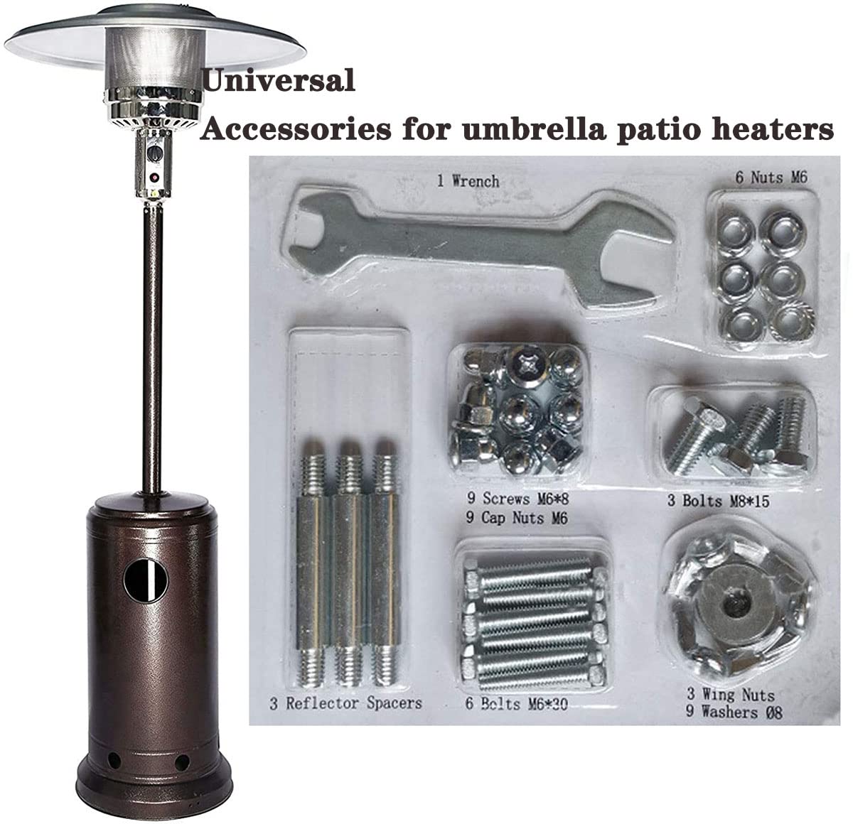 Firdnyohs reflector spacers help maintain heat distribution for umbrella heaters
