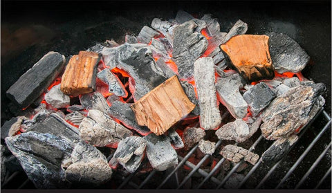 Fire and Flavor Apple Wood Chunks in a smoker box deliver even, mild fruit smoke.