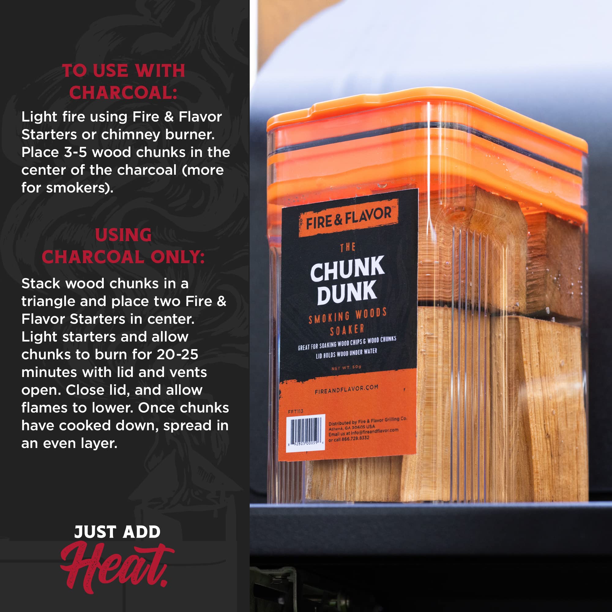 Fire and Flavor cherry wood chunks in use inside a smoker for subtle fruit notes