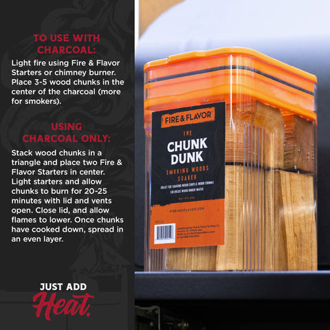 Fire and Flavor cherry wood chunks in use inside a smoker for subtle fruit notes