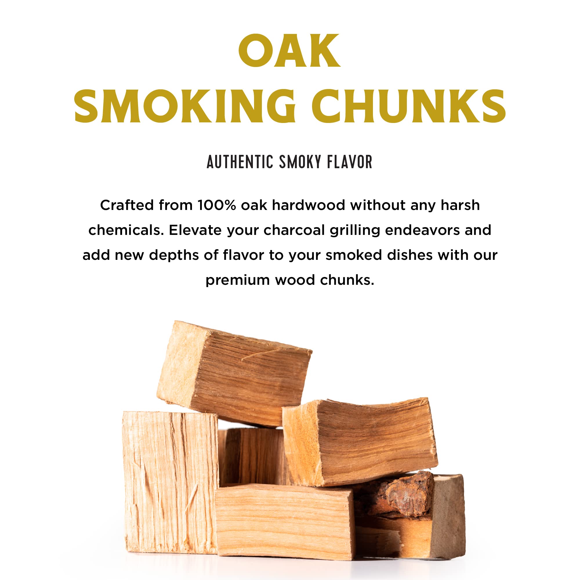 Fire & Flavor oak wood chunks in a smoker box deepen flavors during slow smoking.