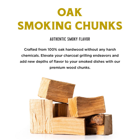 Fire & Flavor oak wood chunks in a smoker box deepen flavors during slow smoking.