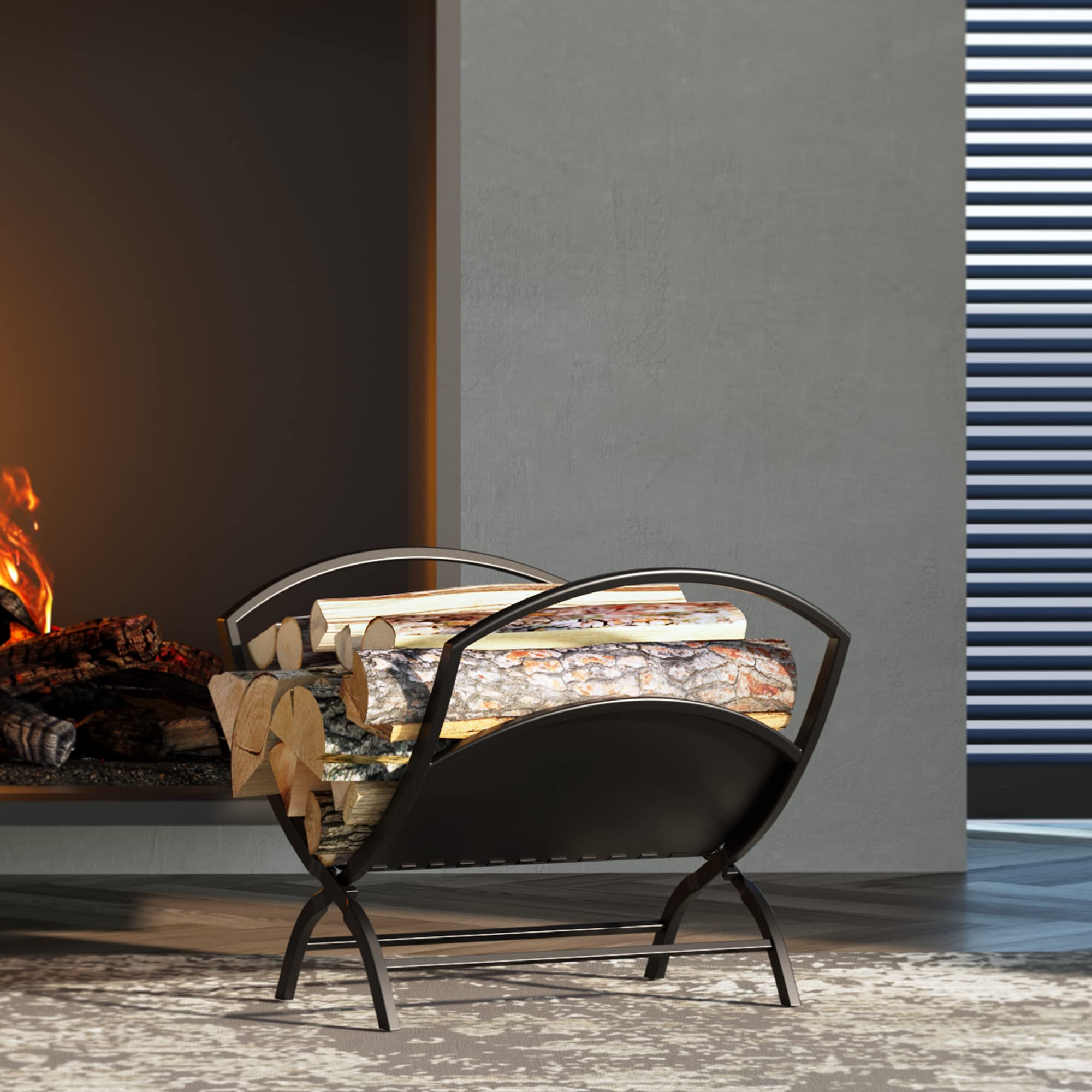 Fire Beauty durable iron construction supporting steady log storage