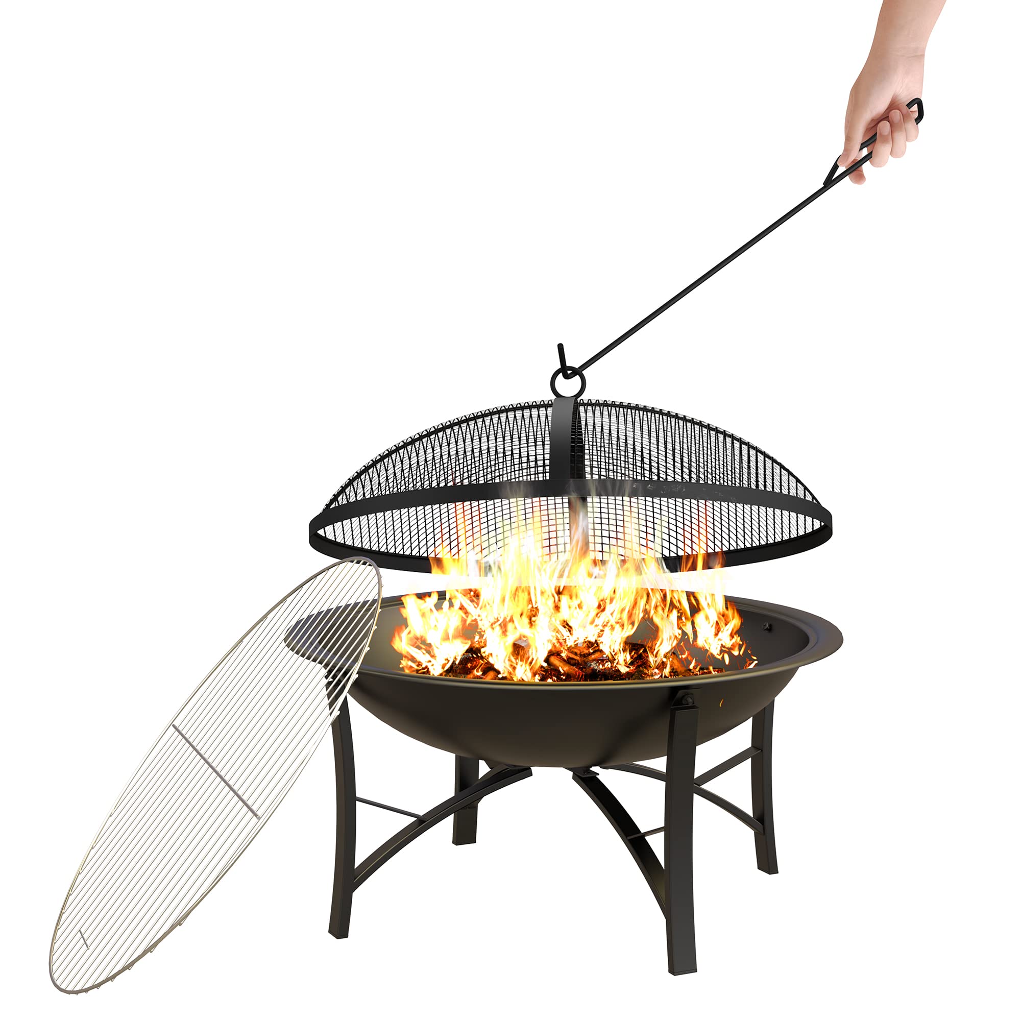 Fire Beauty fire pit cooking grate for grilling nearby meals