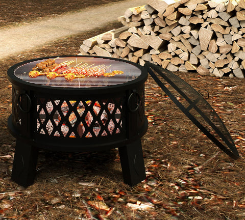 Fire Beauty four welded handles offer easy transport and flexible placement.