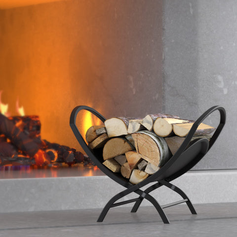 Fire Beauty log holder with no-assembly design for quick setup