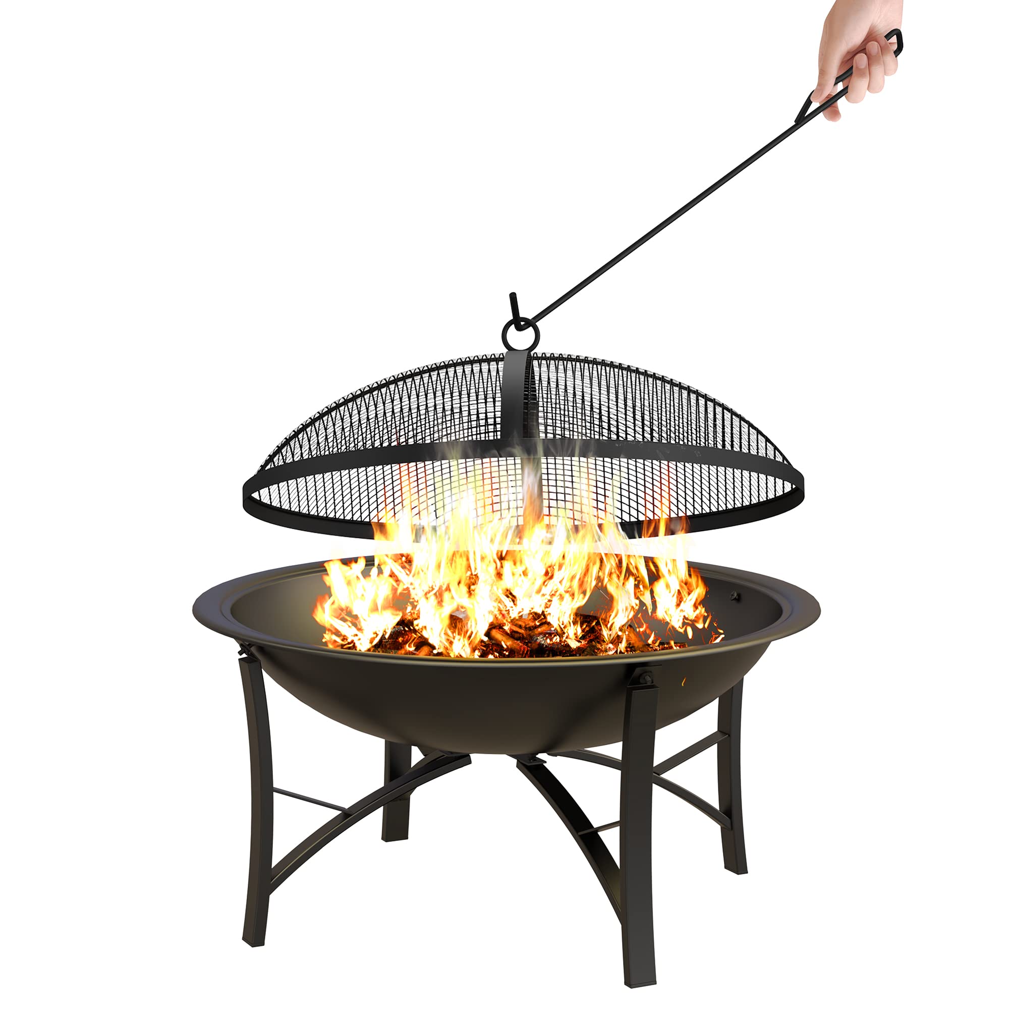Fire Beauty spark screen cover enhances safety during backyard gatherings