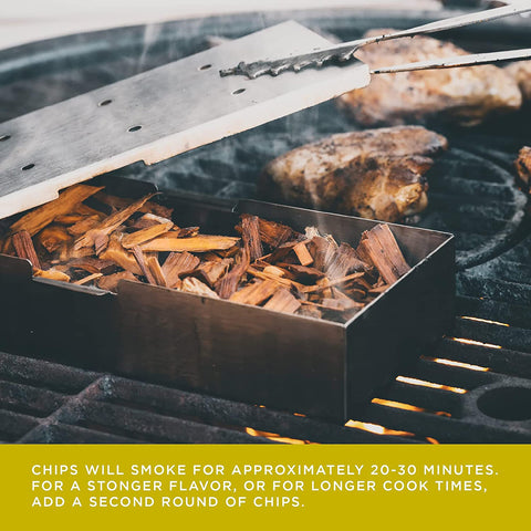 Fire & Flavor hickory wood chips no bark or fillers for clean burn.