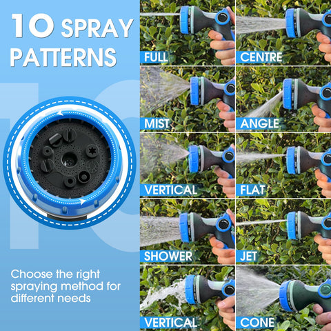 Fire Frog nozzle showing 10-pattern dial for versatile watering options.