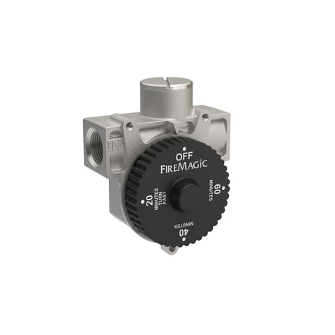 Fire Magic 1-hour timer side view emphasizes durable construction.