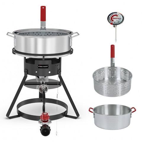 Fire Riot 10QT deep fryer pot for large batches and even heat
