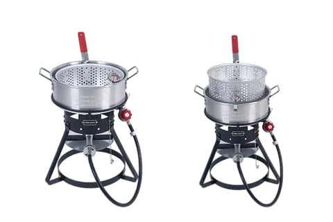 Fire Riot deep fryer basket ready for draining and crisping