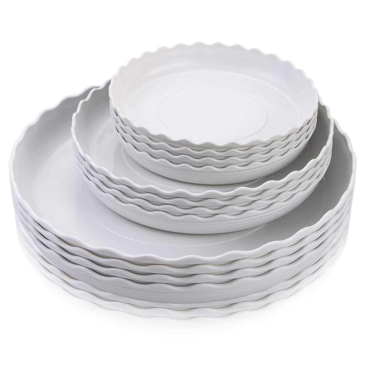 FIREBOOMOON plant saucer 6-inch wave-margin for drainage collection.