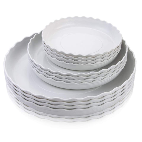 FIREBOOMOON plant saucer 6-inch wave-margin for drainage collection.