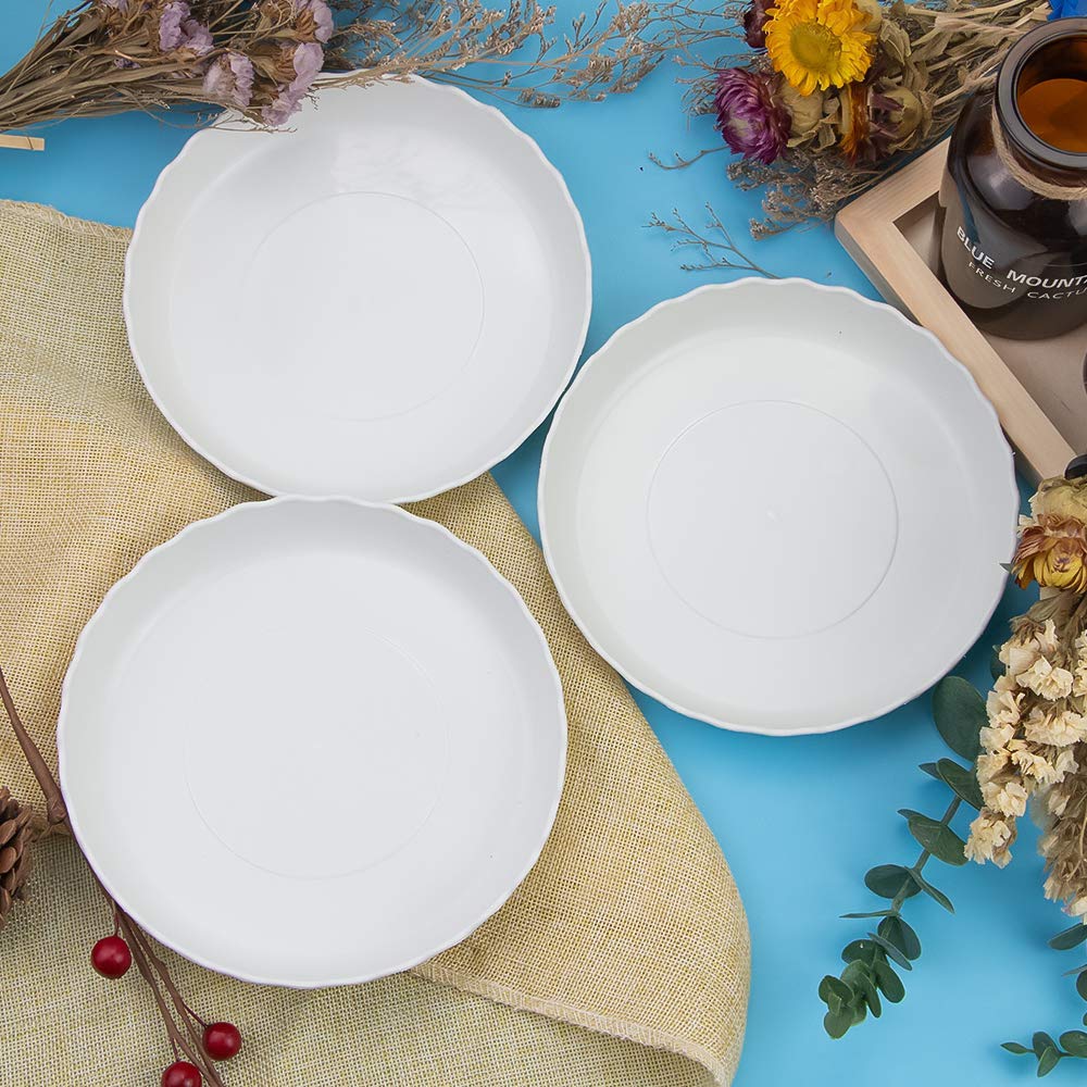 FIREBOOMOON 12-pack plant saucers for indoor and outdoor use.
