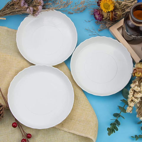 FIREBOOMOON 12-pack plant saucers for indoor and outdoor use.