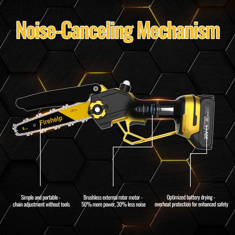 Firehelp extension pole enables overhead pruning from a safe distance.