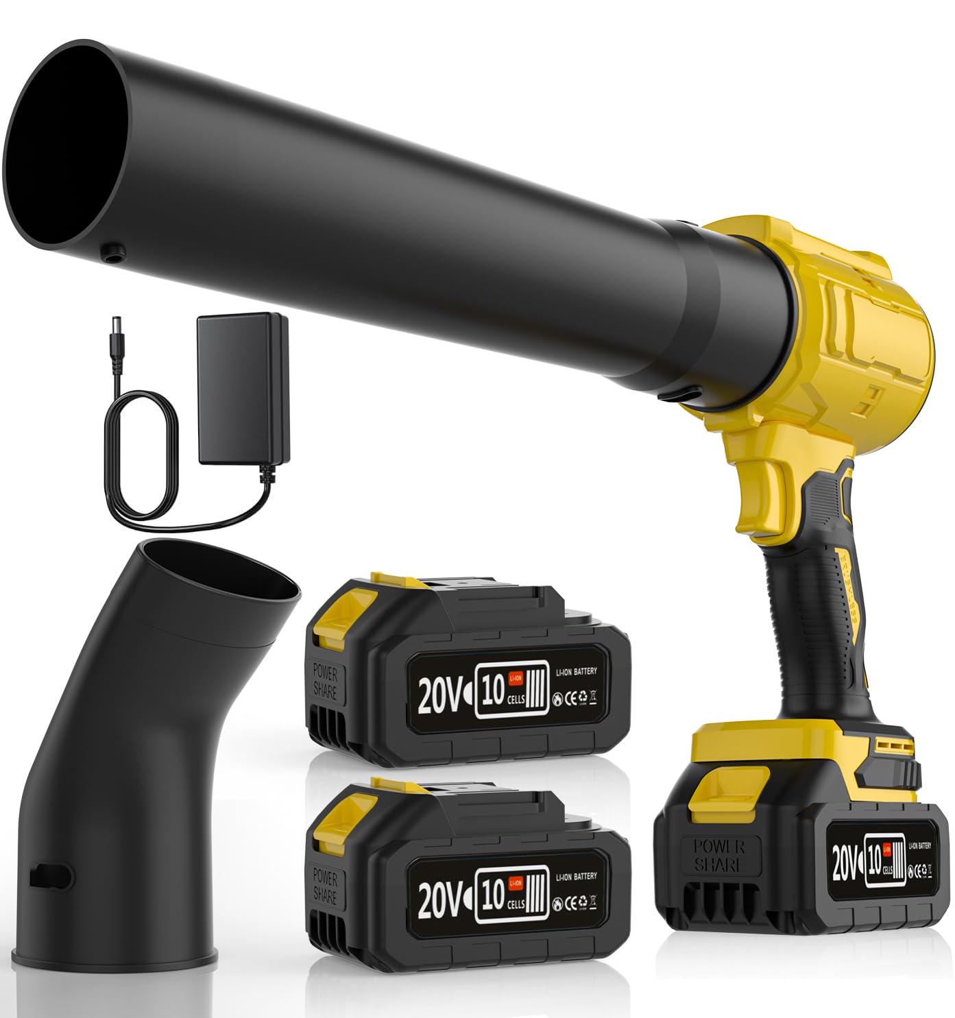 Firehelp leaf blower with extended nozzle for tight spots and efficient cleaning.