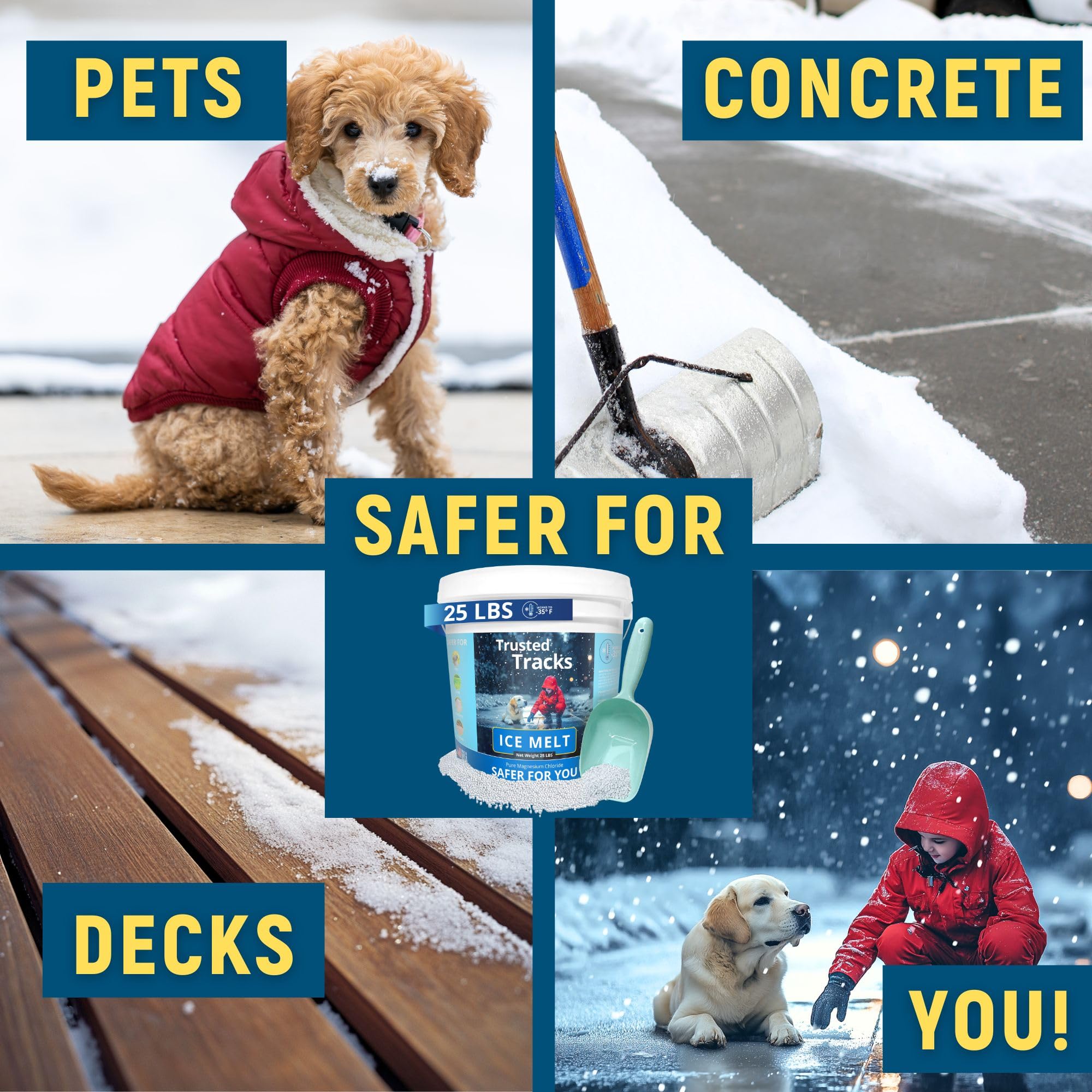 Fireki fast-acting ice melt on concrete surfaces for quick relief