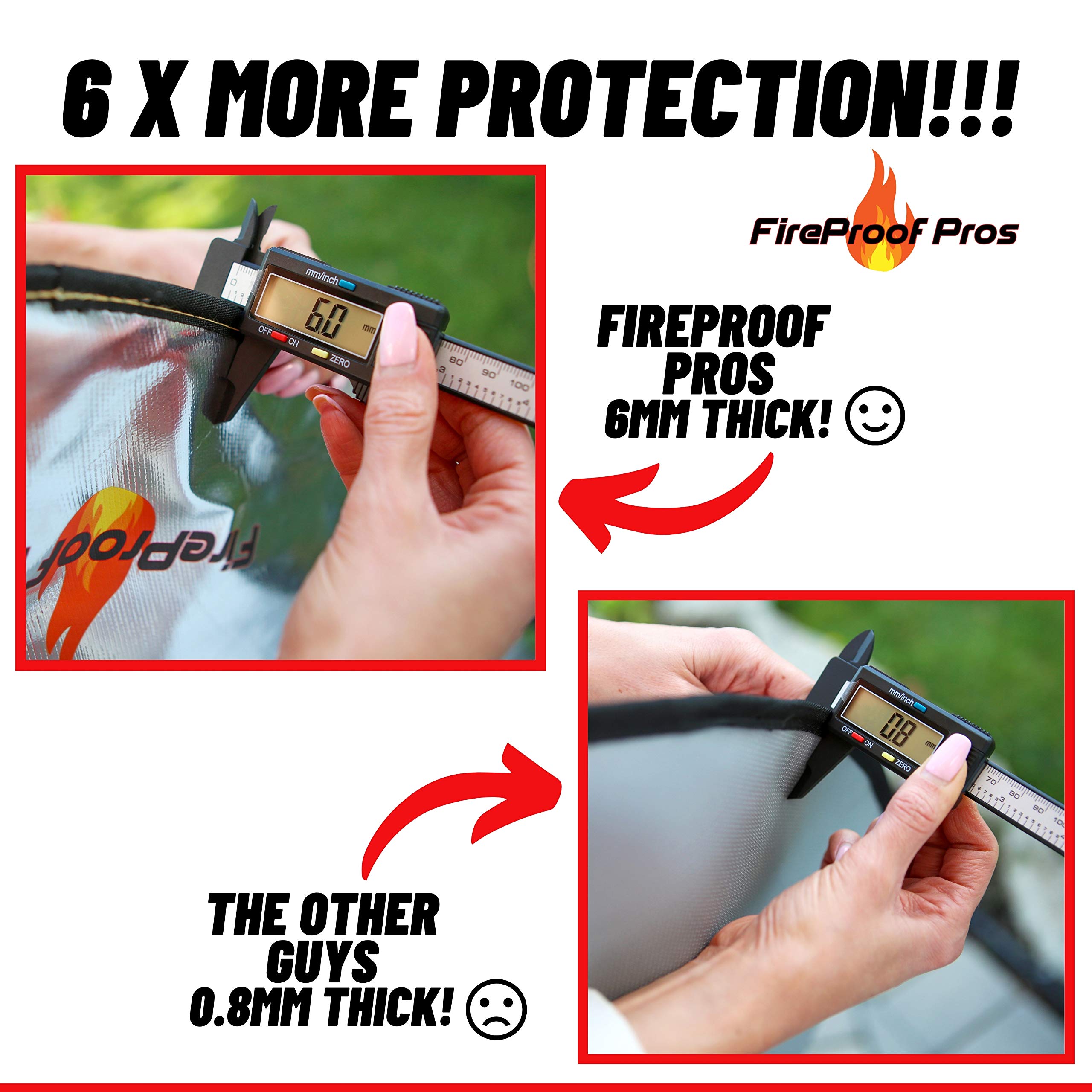 FireProof Pros 6mm thick heat shield reflecting radiant heat to keep surroundings cooler.