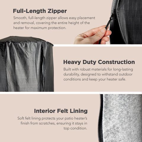 Fire Sense 22.5-inch reflector fit keeps heater sheltered and protected.