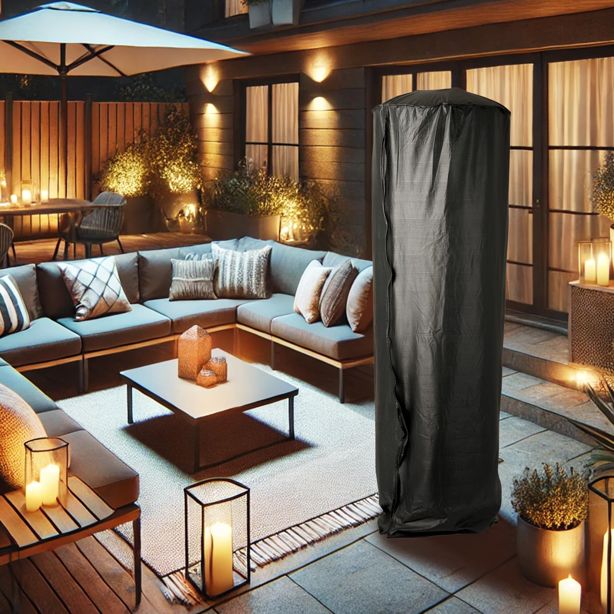 Fire Sense full-length zipper enables easy installation and removal.