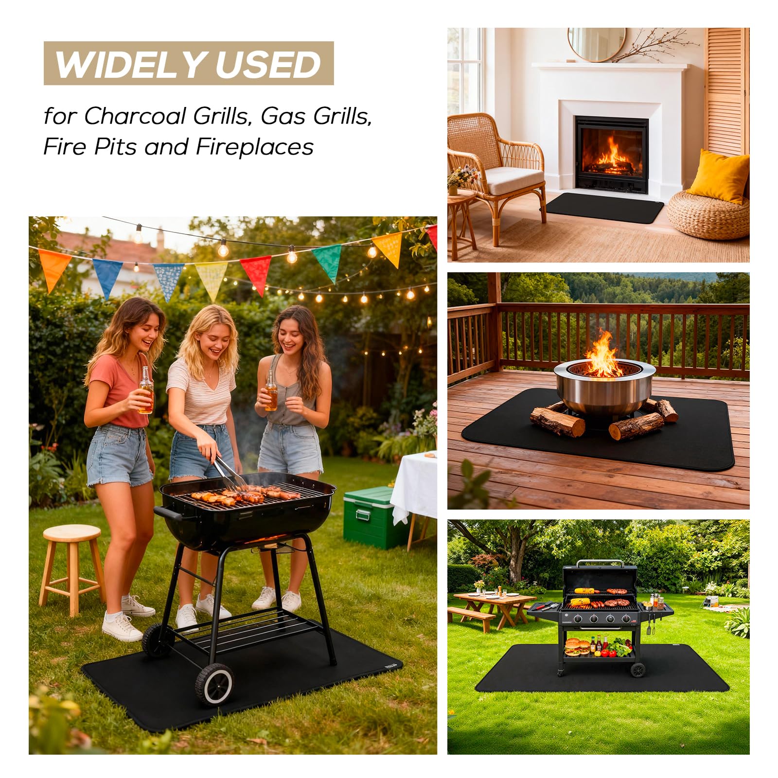 FireWESS grill mat folded for easy storage and portability