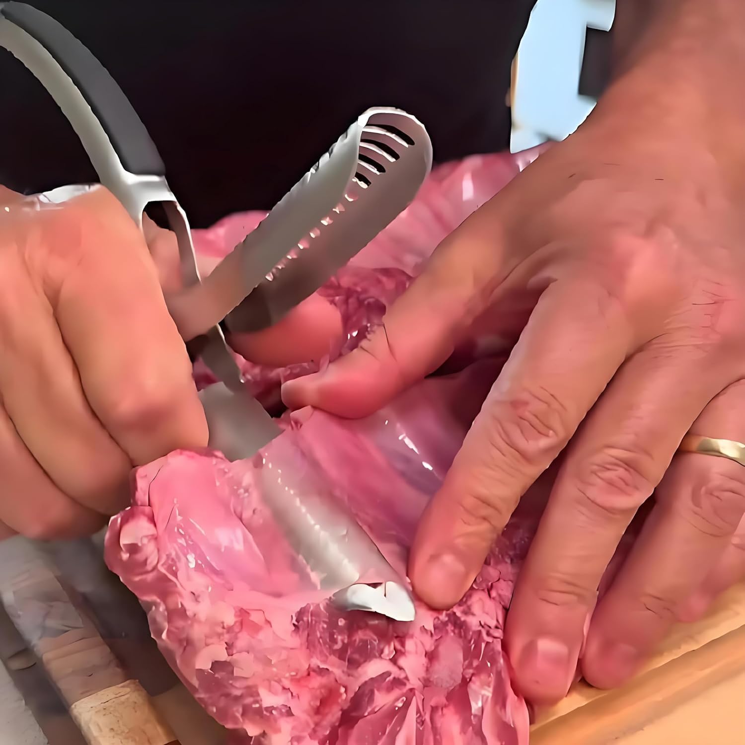 FirFiltr Rib Prep Tool Pro multi-function tool for trimming fat and skin on various meats.