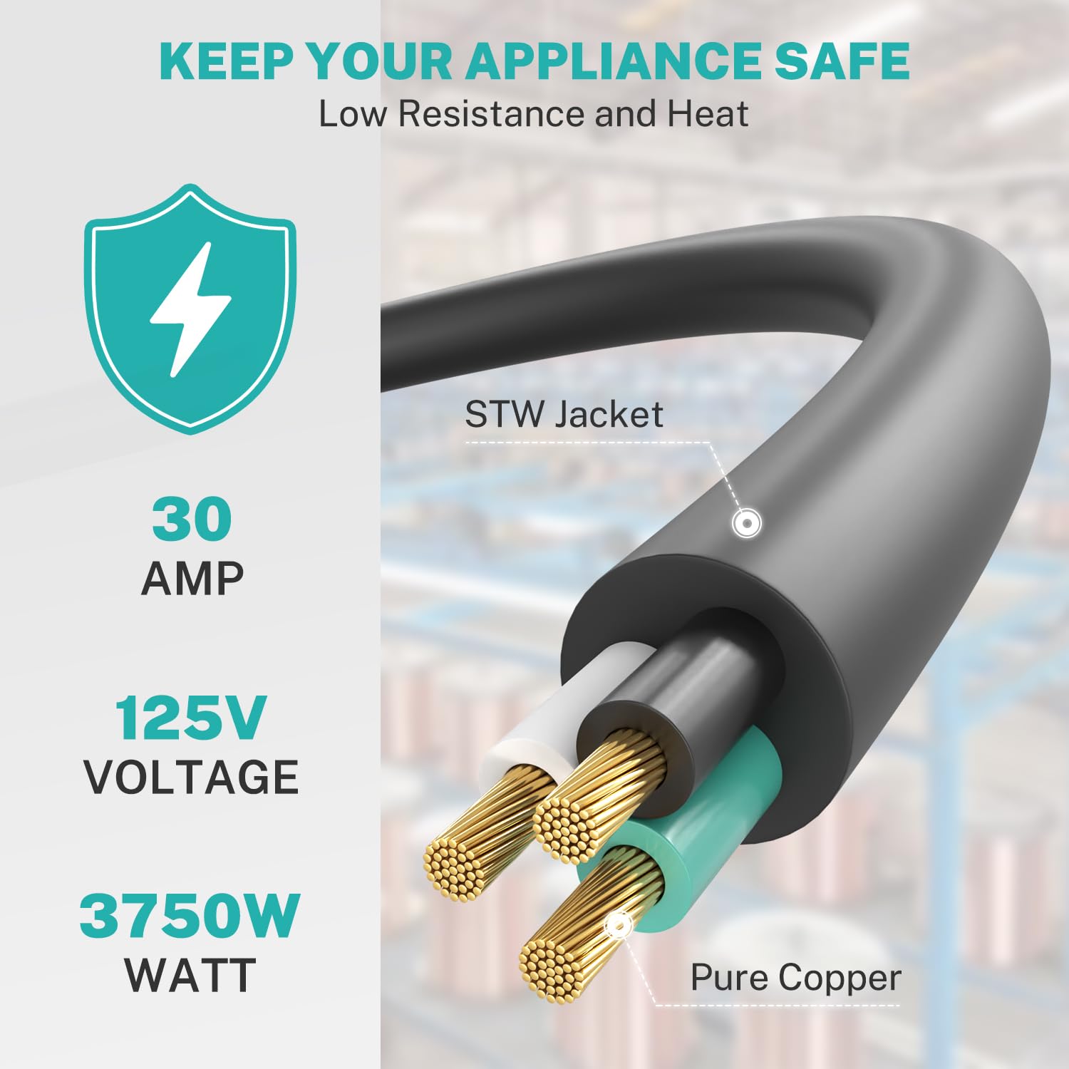 FIRMERST 30ft rv cord provides reliable power for campers and trailers
