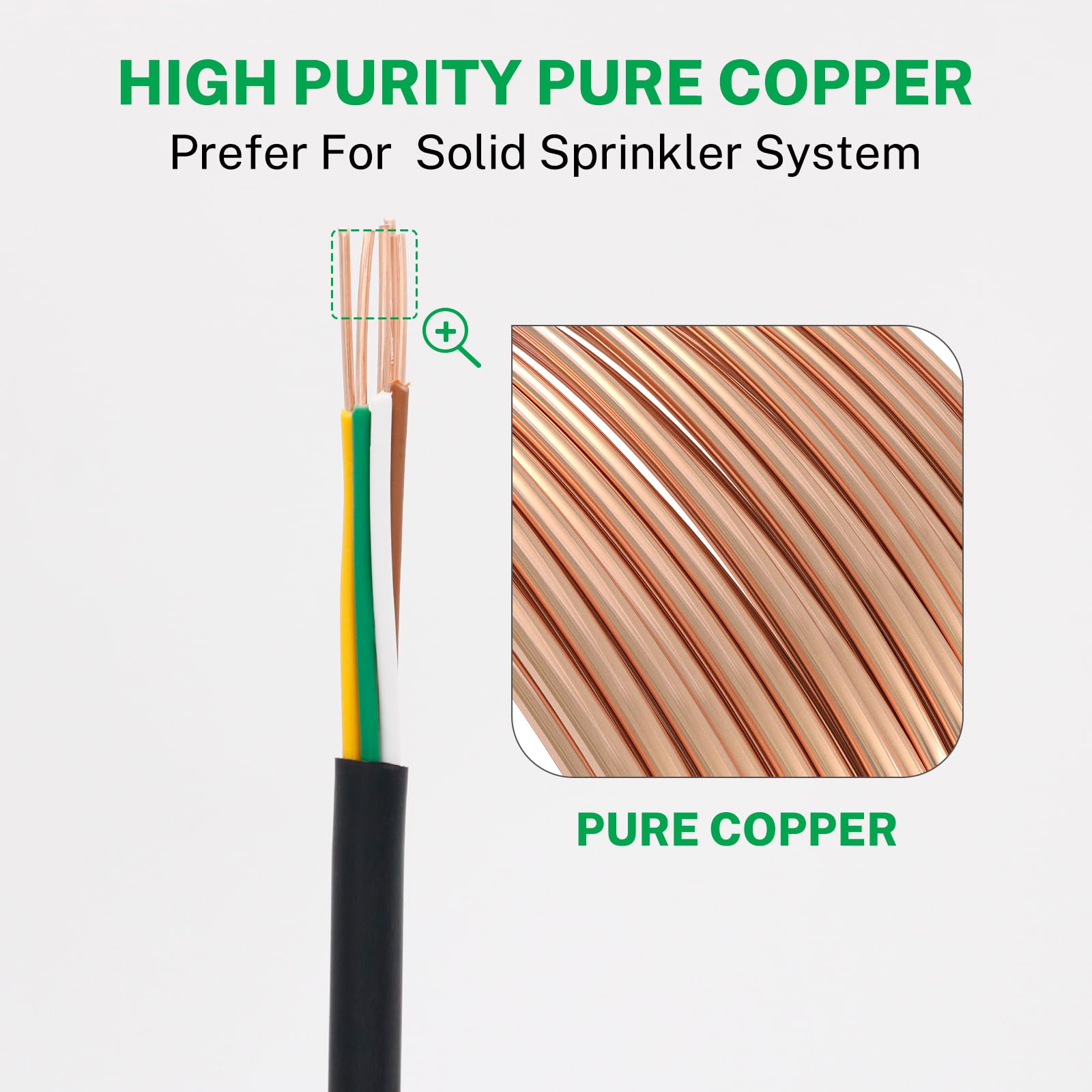 FIRMERST sprinkler wire supports up to four valves in large irrigation zones.