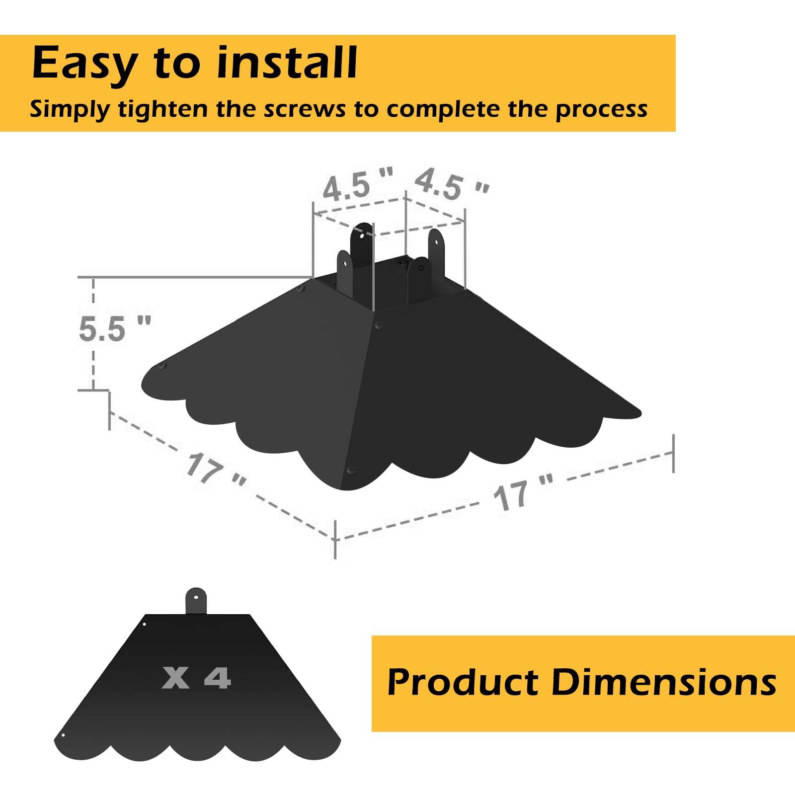 Firmlly easy-install squirrel-baffle wraps around posts for quick setup.