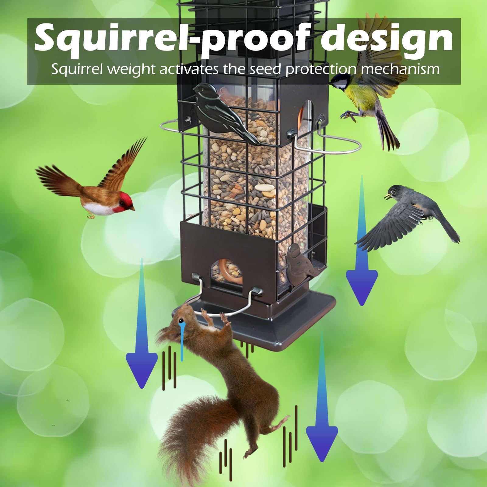 Firmlly metal feeder rust-resistant for year-round outdoor use