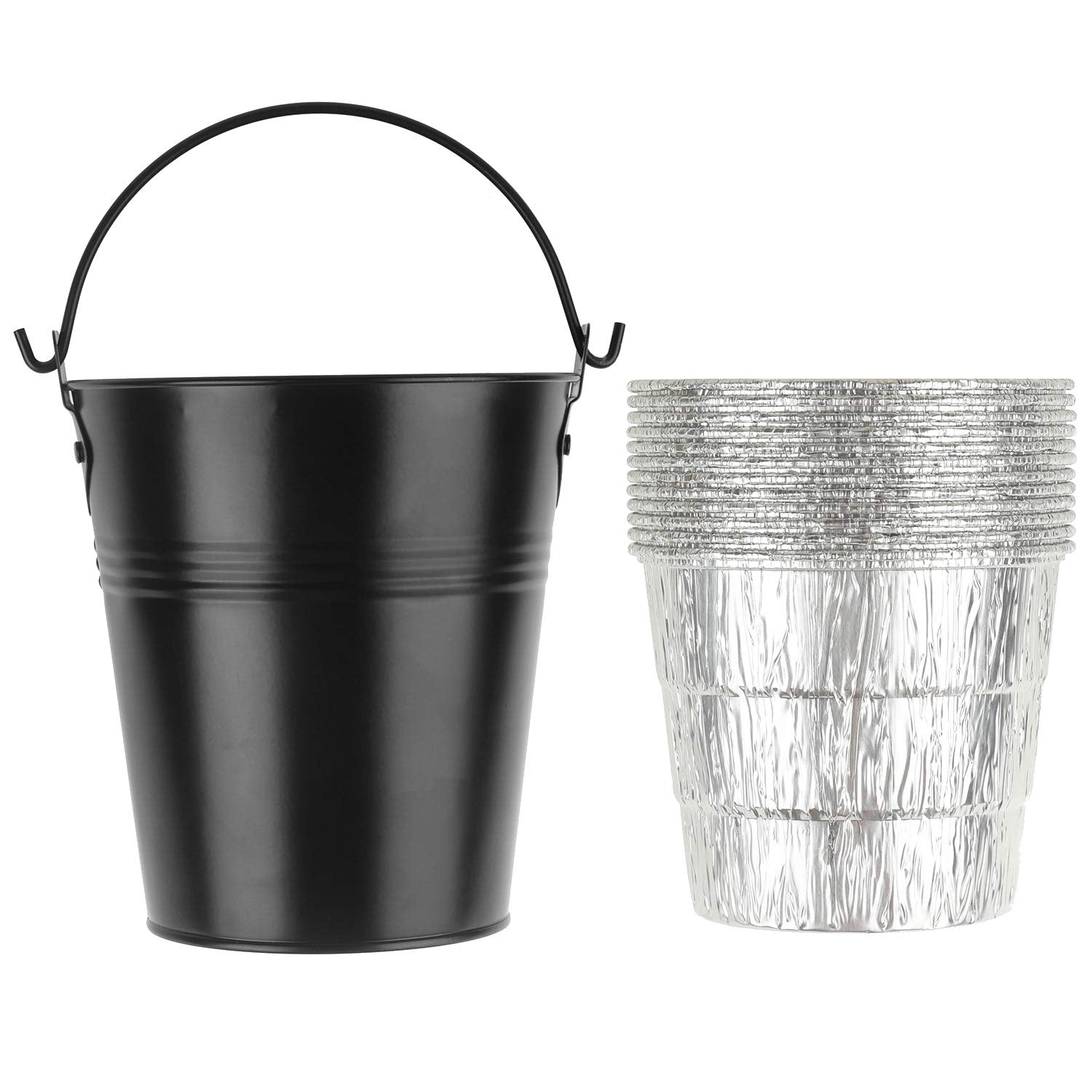 Firsgrill drip grease bucket with liners for cleaner grilling and quick cleanup.