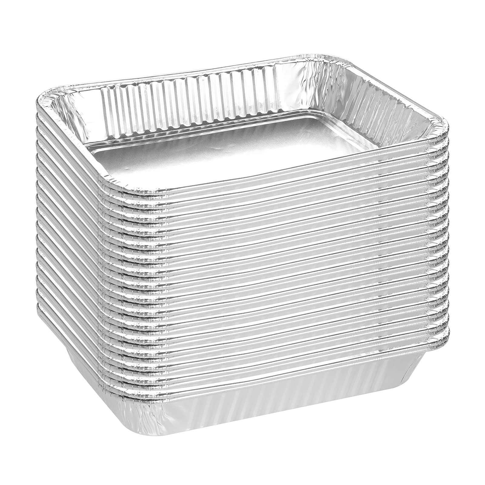 Firsgrill 8.5x6-inch drip pans closeup showing sturdy aluminum for grease collection