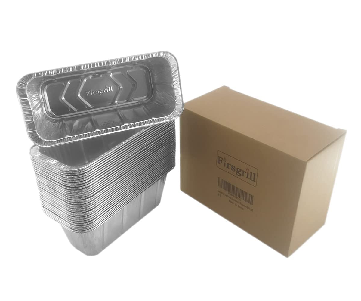 Firsgrill foil tray reduces mess and simplifies post-cook cleanup.