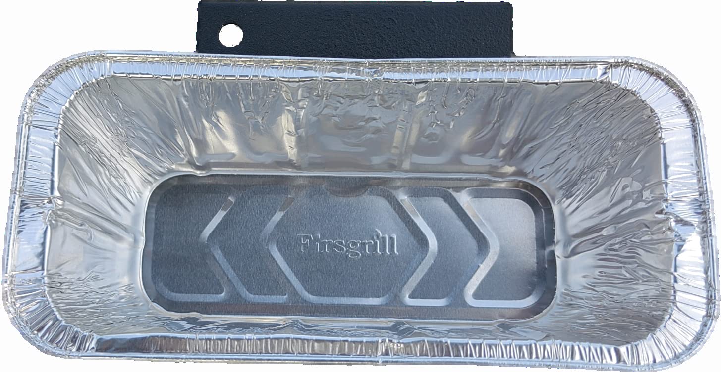Firsgrill easy-hook installation on stove lip for grease collection