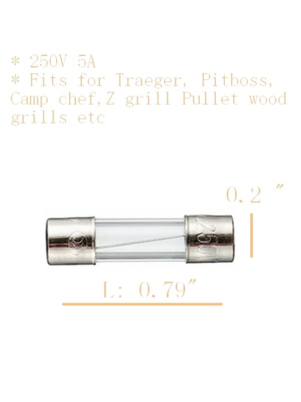 Firsgrill fuse 9-pack packaging close-up highlights durable 5A 250V rating.