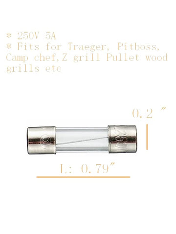 Firsgrill fuse 9-pack packaging close-up highlights durable 5A 250V rating.