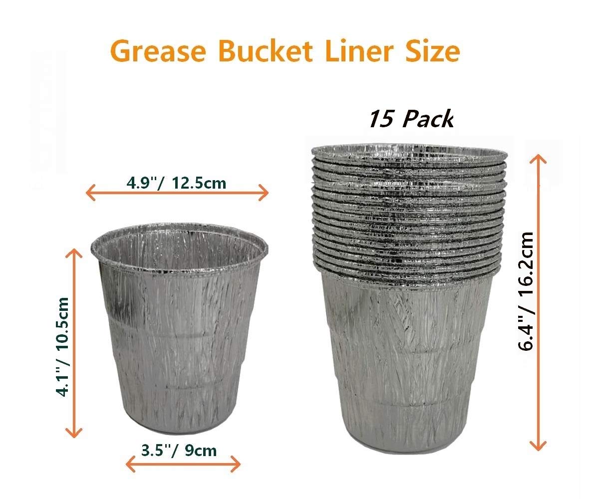 Firsgrill galvanized steel grease bucket resists rust during outdoor grilling.
