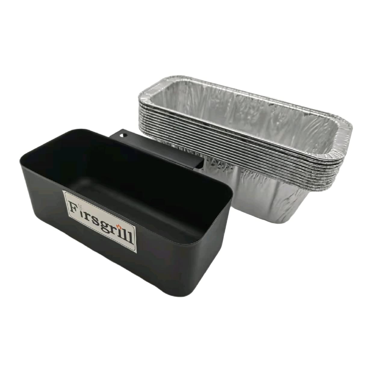 Firsgrill grease cup tray hook-on attachment on Blackstone griddle