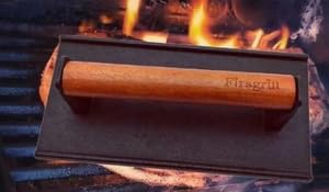 Firsgrill bacon press with wood handle offers safer, cooler grip during pressing