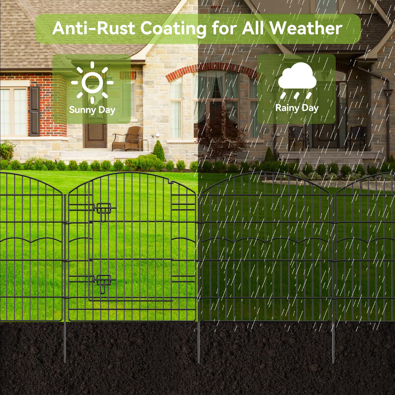 Firstness curved design fence adds curb appeal to pathways and garden edges.