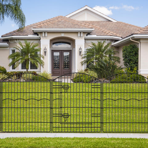 Firstness decorative garden fence panel 27.5W 32H defines borders and helps deter small intruders.