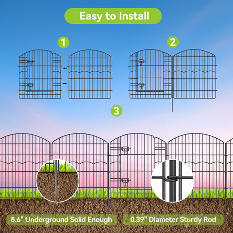 Firstness garden fence stakes secure anchoring for stable no dig installation.